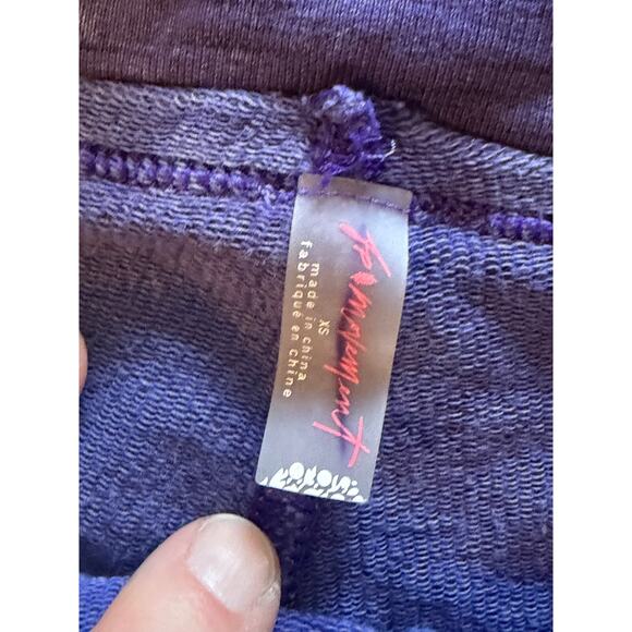 Free people textured jegging leggings blue/purple w drawstring sz XS - Picture 5 of 6